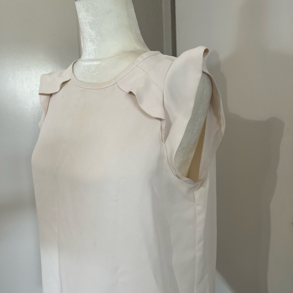 LOFT Cream Flutter Sleeve Ruffled Tank Top - Picture 7 of 9